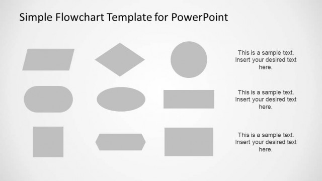 Grey Flowchart Shapes for PowerPoint