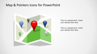 Map & Pointer Icons for PowerPoint in a Presentation Slide