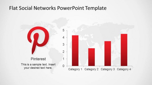 Social Network Pinterest Logo Bar Indicators Slide