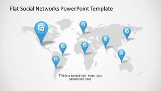 PowerPoint Slide containing Skype logo GPS Markers to indicate volume according their size