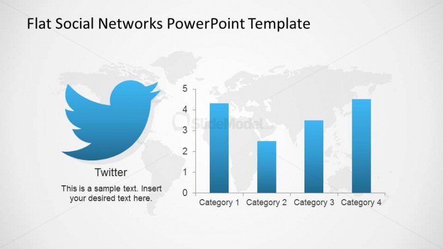 Twitter Logo and Bar Chart indicators for PowerPoint