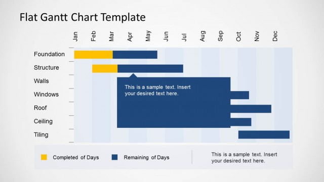 Simple Flat Gantt Chart Slide Design for PowerPoint