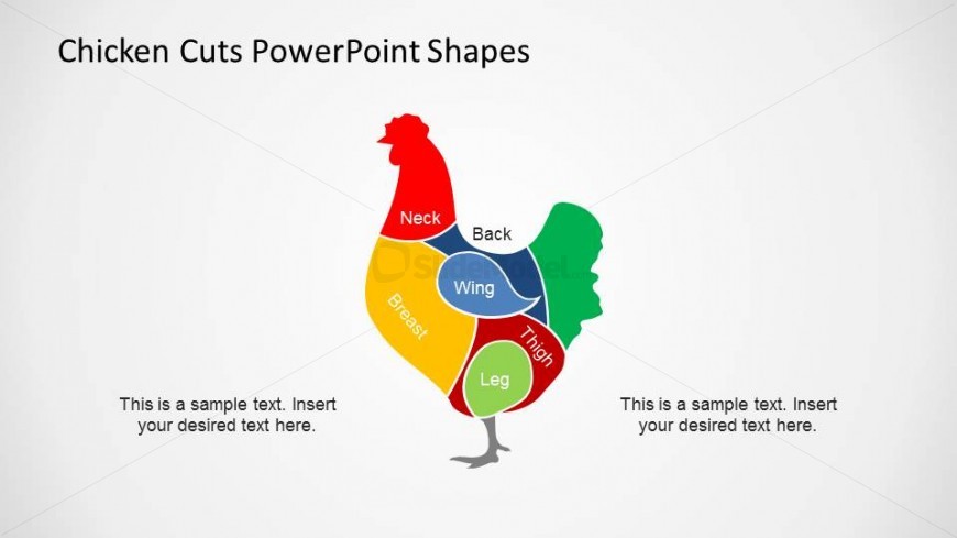 PowerPoint Chicken Shape Composed of Meat Cuts