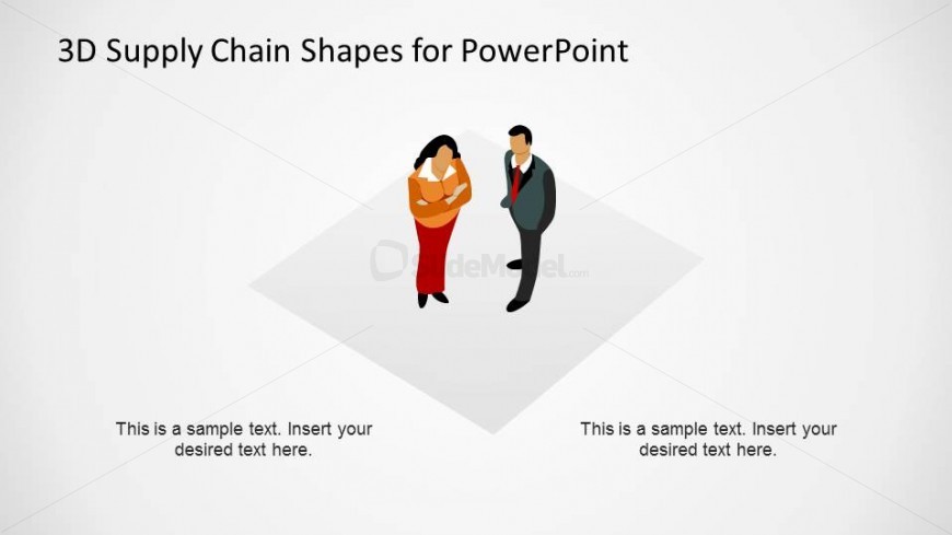 3D Supply Chain Diagram Customers Shape for PowerPoint