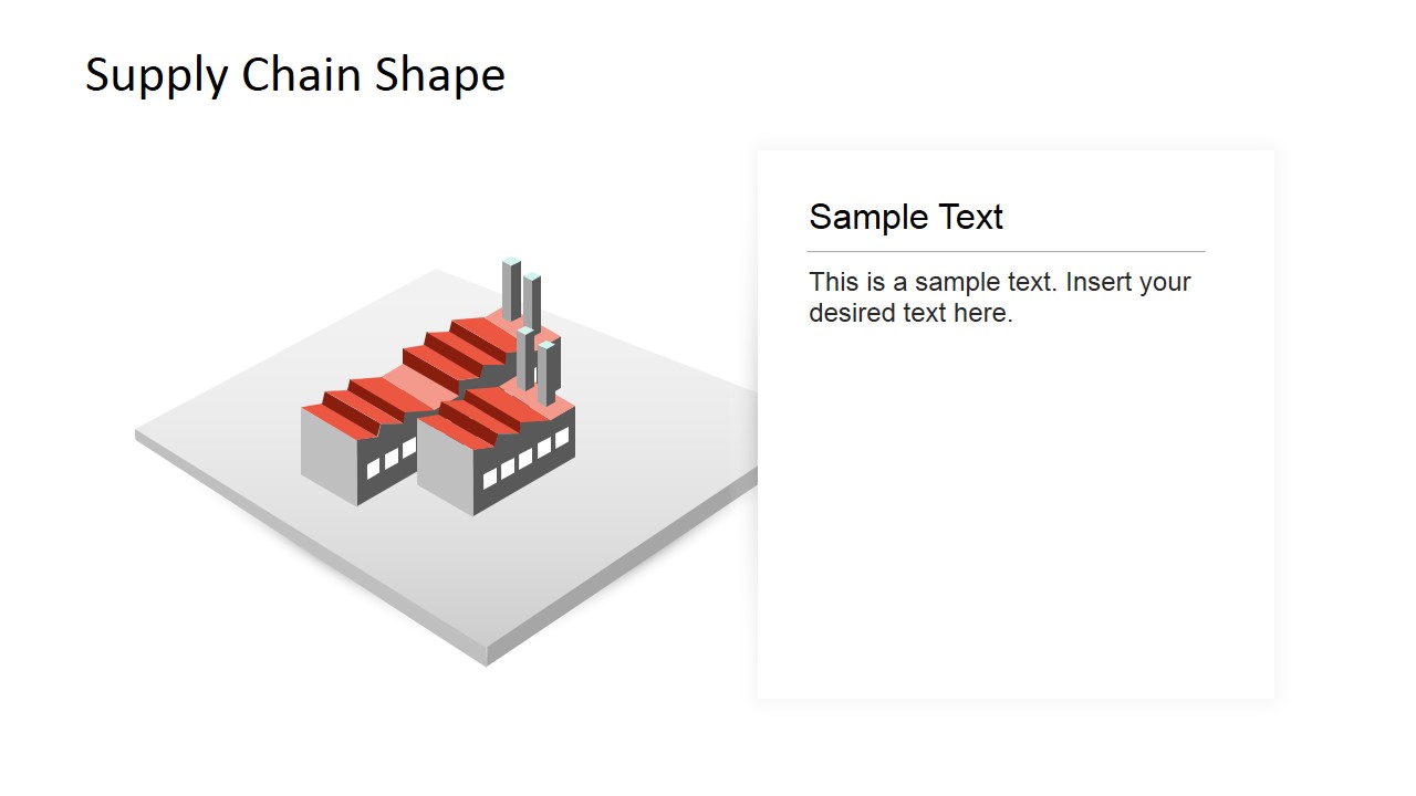 PowerPoint 3D Shape Factory Supply Chain