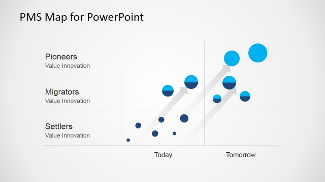 Flat Two-Tone Bubble PMS Map PowerPoint