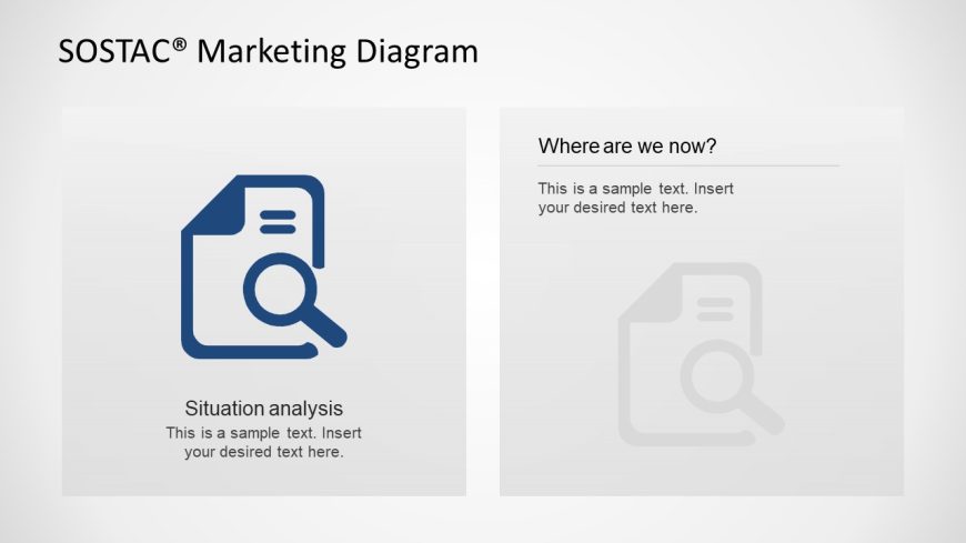 PowerPoint Icon Background Situation Analysis SOSTAC Slide