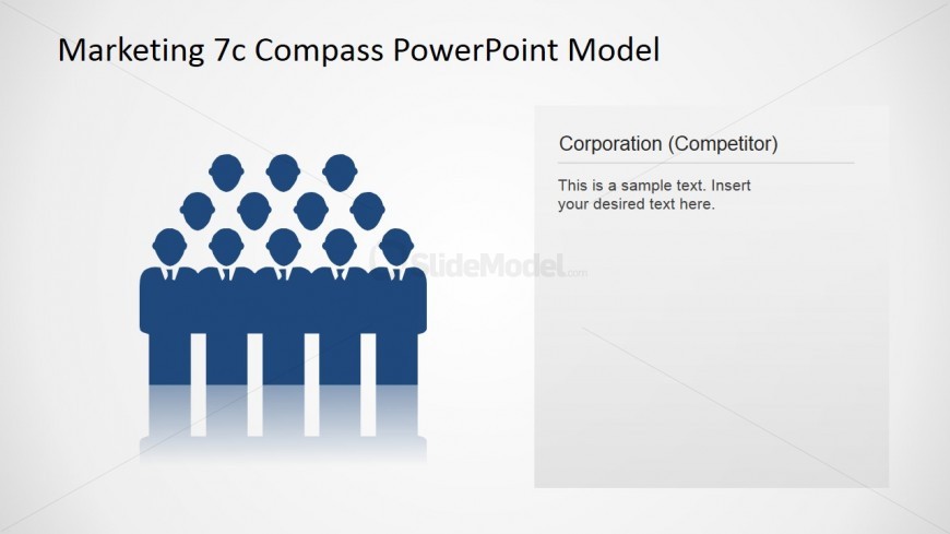 PowerPoint Icon Design Slide for Corporation Concept 7Cs Compass Model
