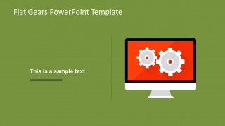 Mac Monitor Display Shape for PowerPoint with Gears