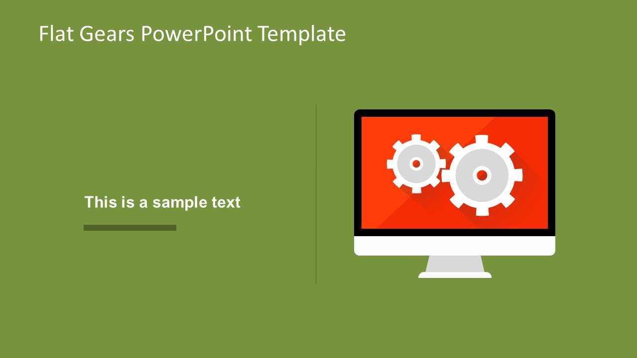Mac Monitor Display Shape for PowerPoint with Gears