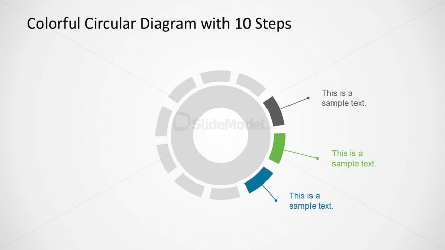 Creative Circular Diagram with 3 Highlighted Elements