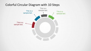 Creative Circular Diagram with 4 Highlighted Elements