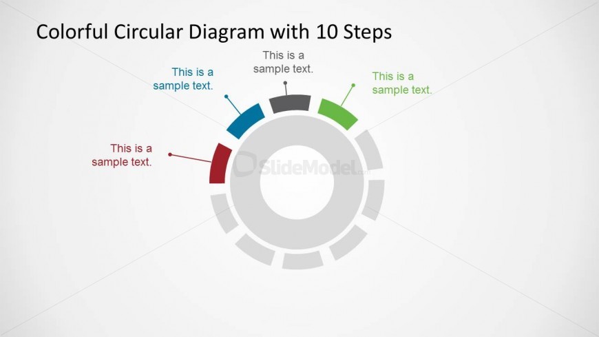 Creative Circular Diagram with 4 Highlighted Elements
