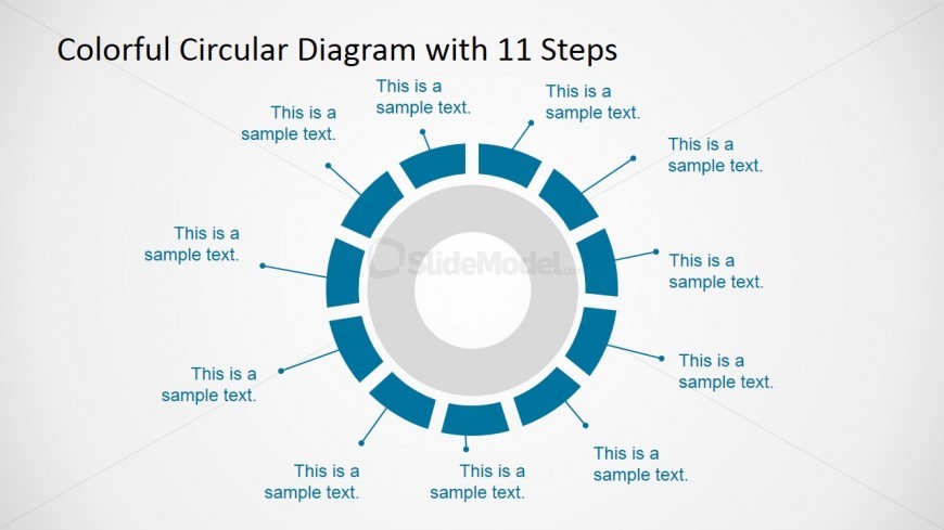 Professional 11 Steps Circular Diagram for PowerPoint