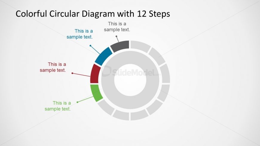 12 Segments Colorful Diagram PowerPoint Template