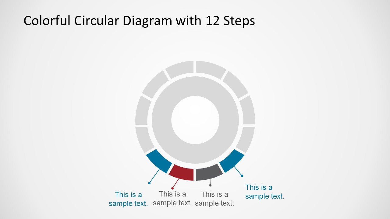 Colorful Circular 12 Segments PowerPoint Diagram - SlideModel