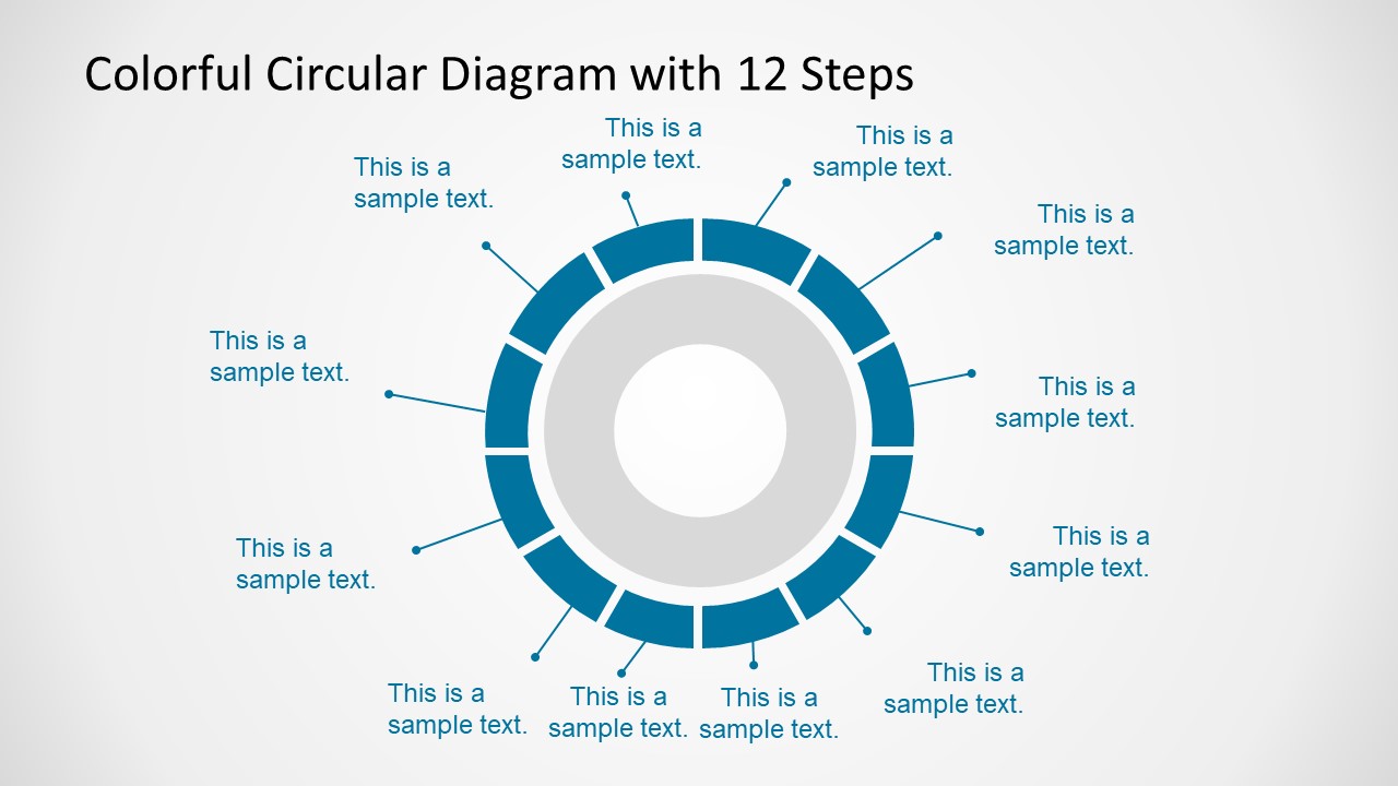 Colorful Circular 12 Segments PowerPoint Diagram - SlideModel