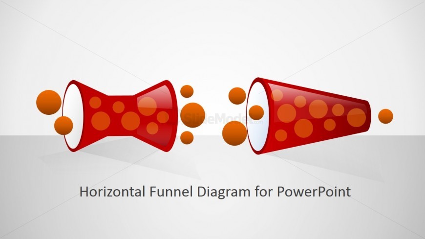 PowerPoint Diagram of Horizontal Flat Design Funnels