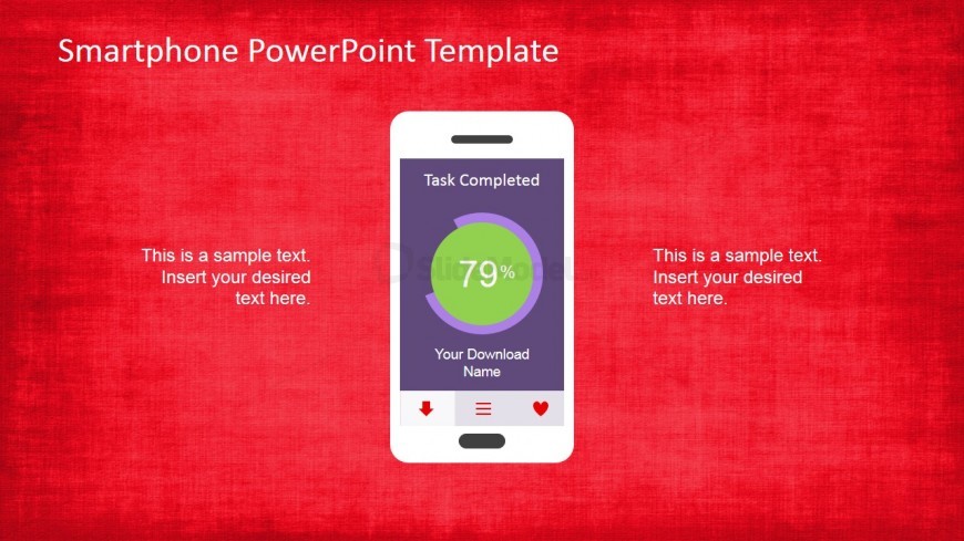 Smartphone Template with PowerPoint Shapes App in the Screen