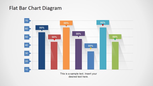 Flat Bar Chart Diagram for PowerPoint