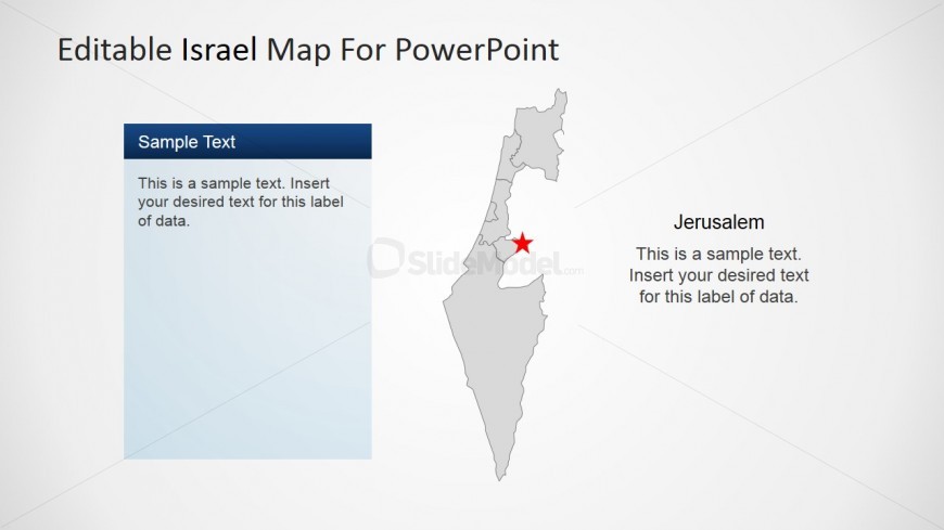 Map if Israel with Jerusalem Capital City