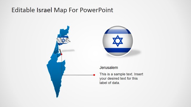 Map of Israel Outline with National Flag