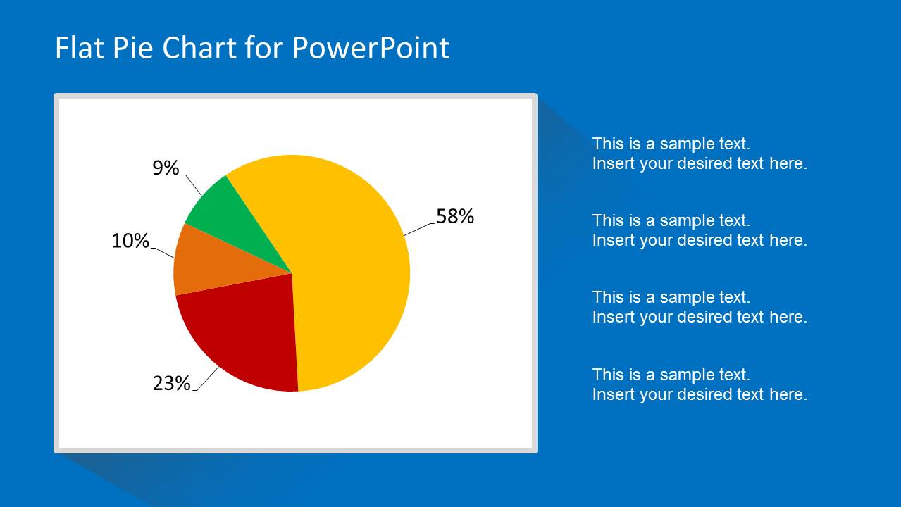 Flat Pie Chart Template for PowerPoint SlideModel