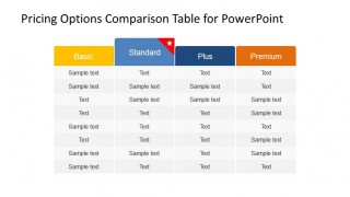 Plans and Pricing Comparison PowerPoint Table