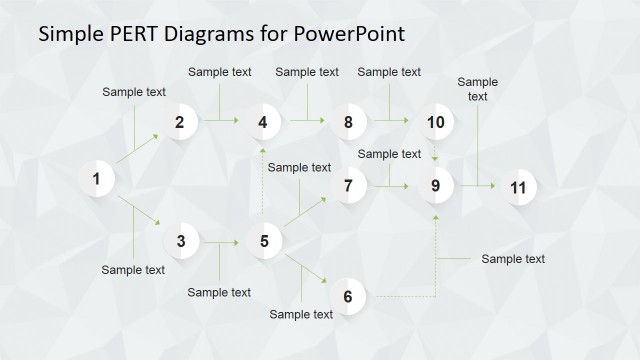 Amazing PERT Chart For PowerPoint with Grey Scale Items