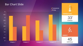 Bar Chart Slide Design with Violet Background and KPI indicators