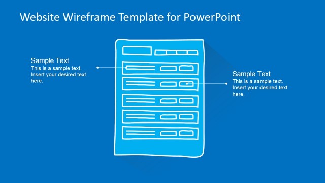 Shopping Cart Product List Website Wireframe for PowerPoint