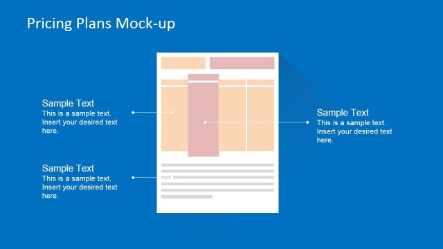 Pricing Plans Page Wireframe Layout for PowerPoint