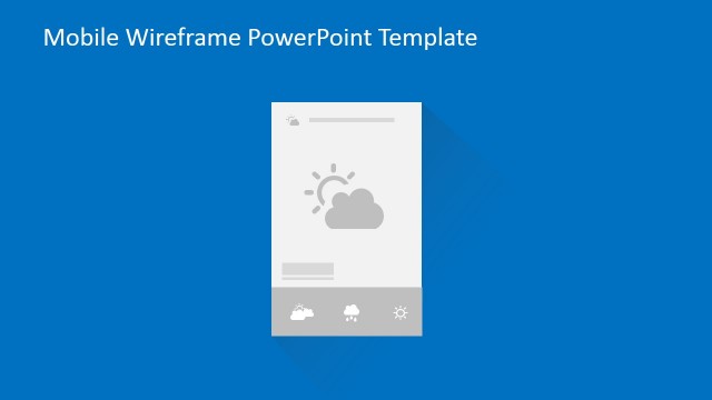 Mobile Weather Widget Wireframe PowerPoint Shape