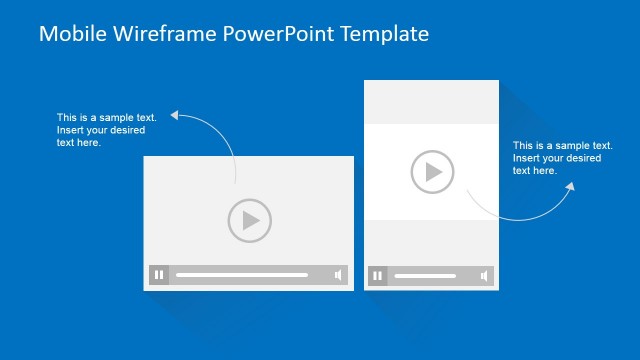Mobile Video Widget Wireframe PowerPoint Shapes