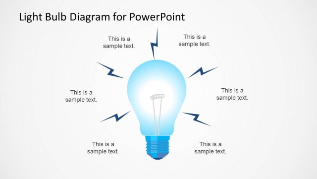 Light Bulb Slide Design with Thunderbolt Shapes - SlideModel