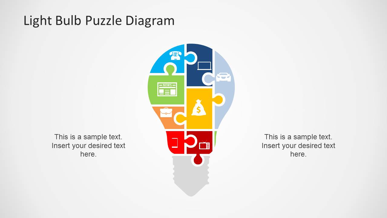 Single Light Bulb Puzzle Diagram Design SlideModel
