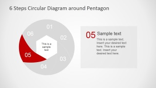 Hexagonal Center Diagram of Six Steps Circular Process