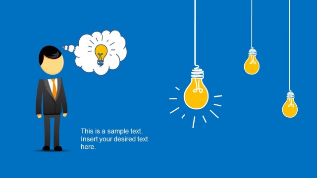 Creative Cartoon Illustration with Hand-Drawn Light Bulb Shapes