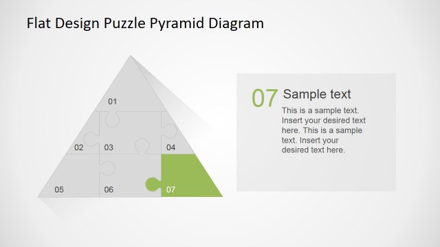 Flat Pyramid Puzzle With Seventh Jigsaw Piece Highlighted