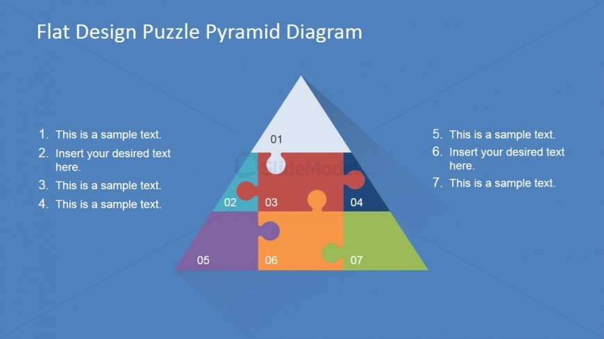 Jigsaw Puzzle PowerPoint Diagram of 7 Steps