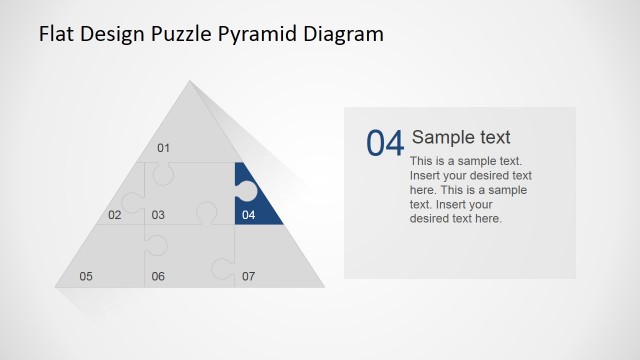 Pyramid Puzzle Flat Design PowerPoint Diagram Step 4 Highlight