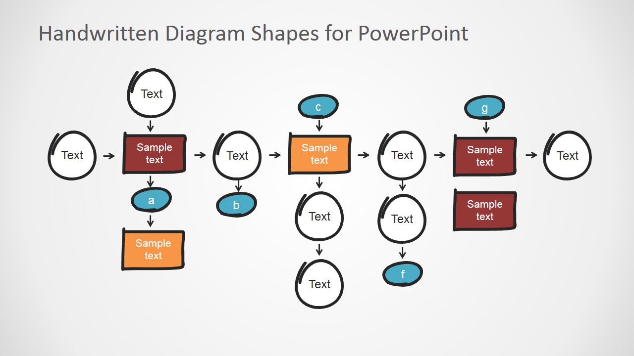 Flat Bold Handwritten PowerPoint Tree Diagram Shapes SlideModel