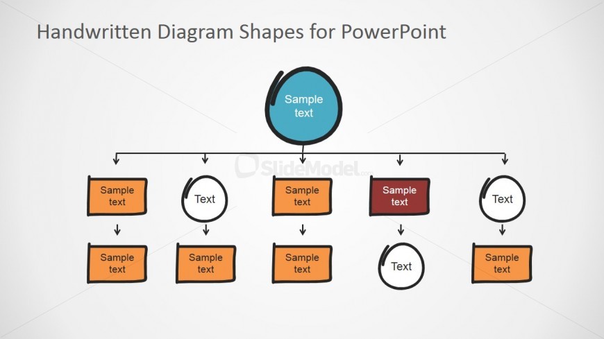 PowerPoint Flat Bold Hierarchy Handwritten Elements
