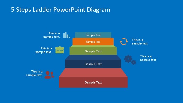5 Steps Ladder PowerPoint Diagram