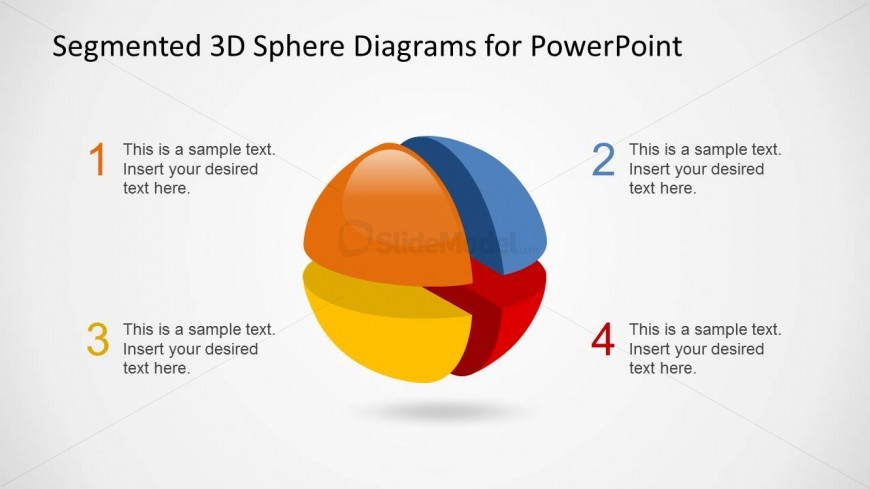 PowerPoint Sphere Segmented in 4 Quadrants
