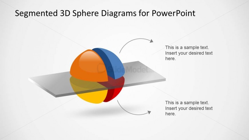 3D Segmented Sphere Diagram Slide Design