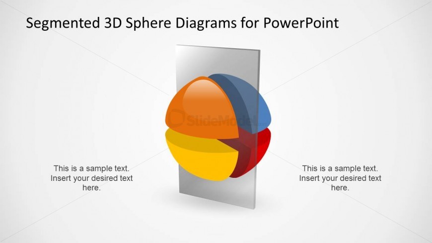 3D Segmented Sphere Diagram Slide with Vertical Layer