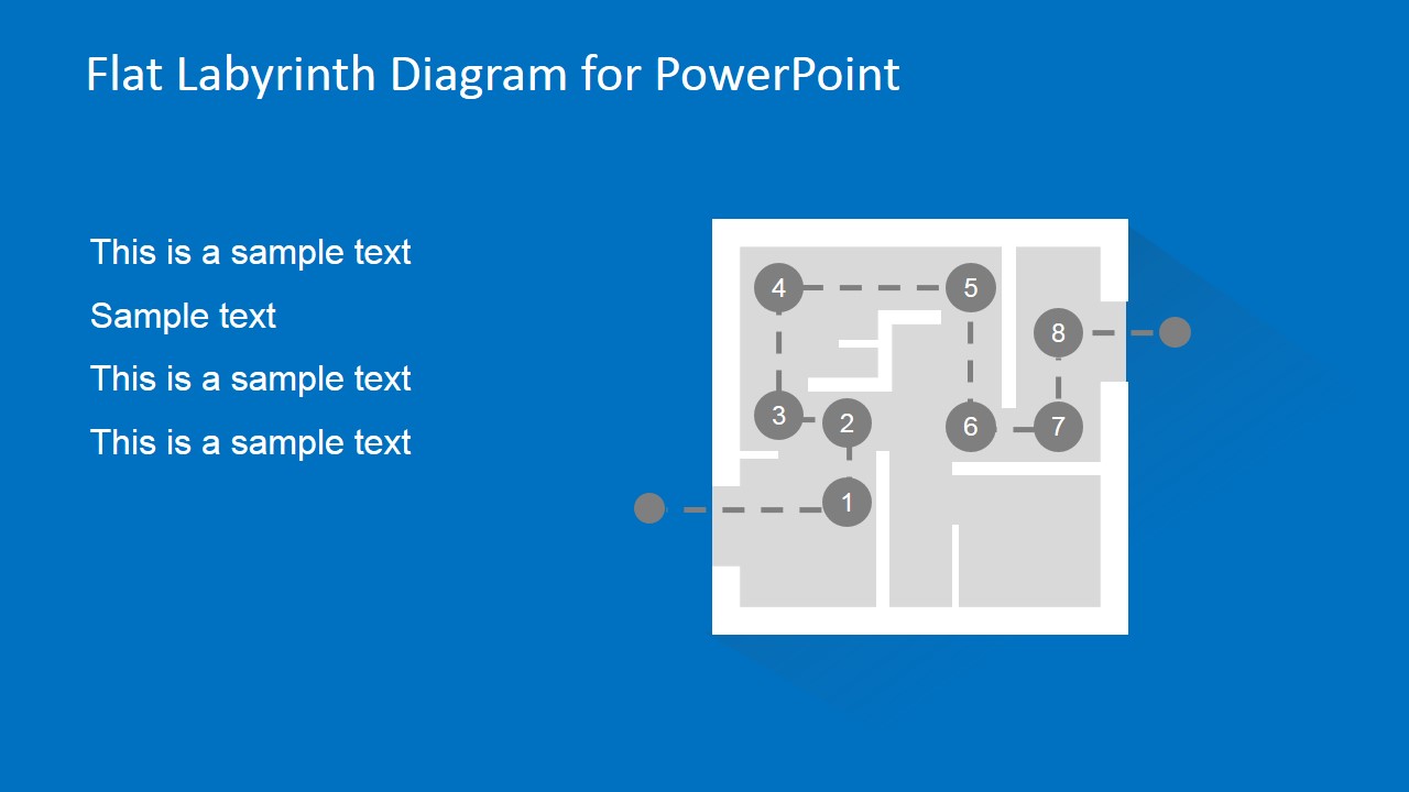 Flat Labyrinth Diagram Template for PowerPoint - SlideModel
