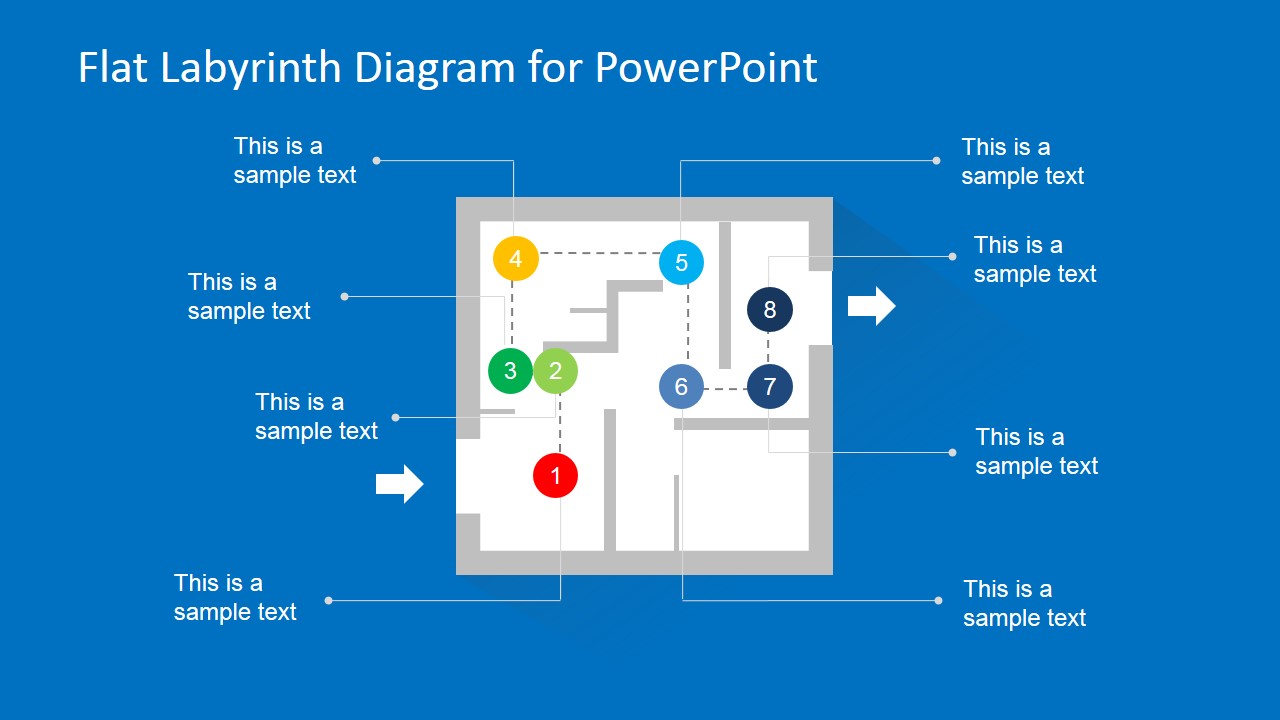 Flat Labyrinth Diagram Template for PowerPoint - SlideModel