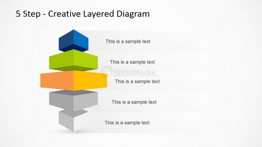 5 Step Creative Layered Diagram for PowerPoint